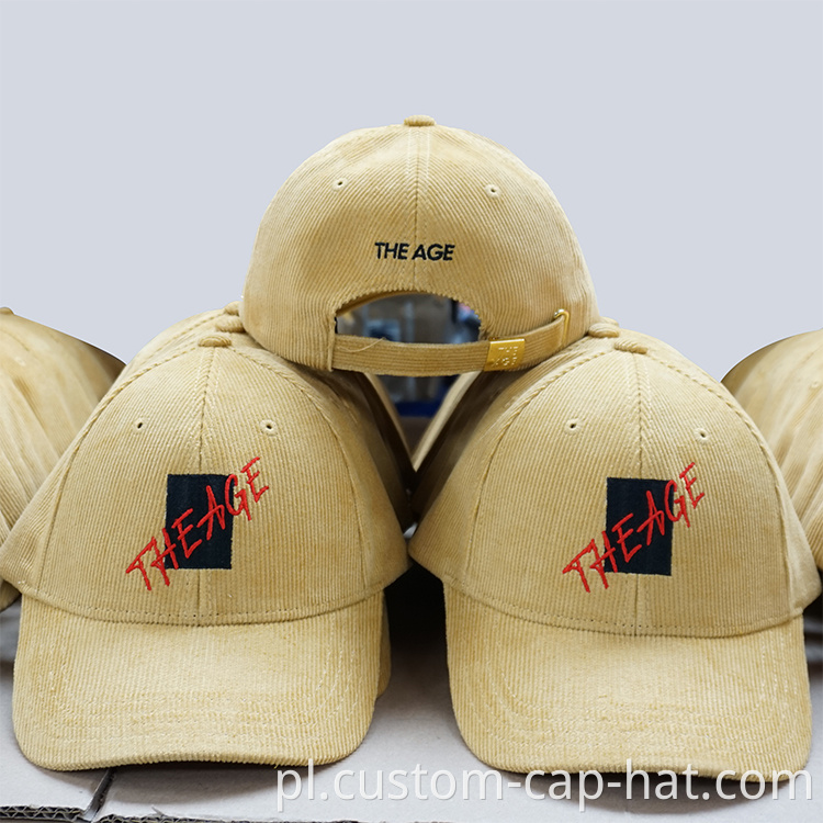 Beige Corduroy Baseball Cap